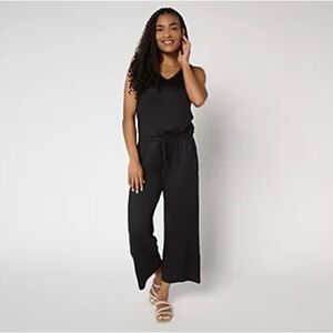 NWT MUK LUKS Regular Cloud Knit Sleeveless Crop Jumpsuit - MP